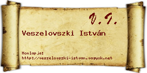 Veszelovszki István névjegykártya