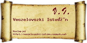 Veszelovszki István névjegykártya